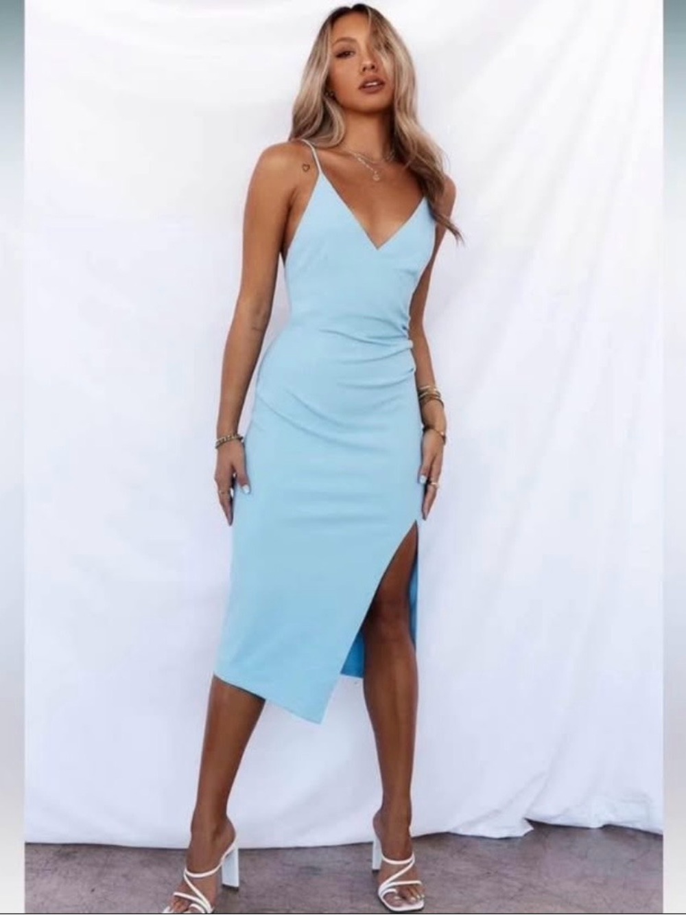Hello Molly Quiet Dancer Blue Midi Dress Size XS